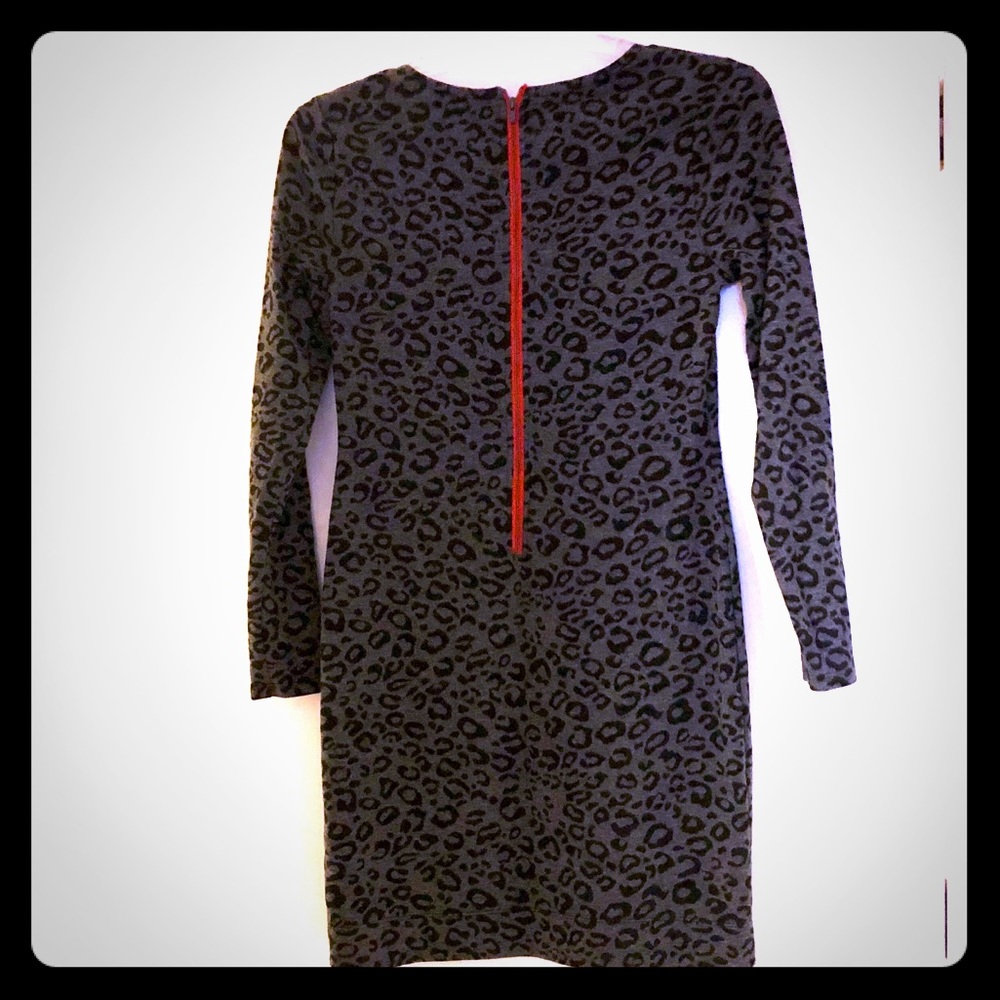 Banana Republic Gray Leopard Print Dress